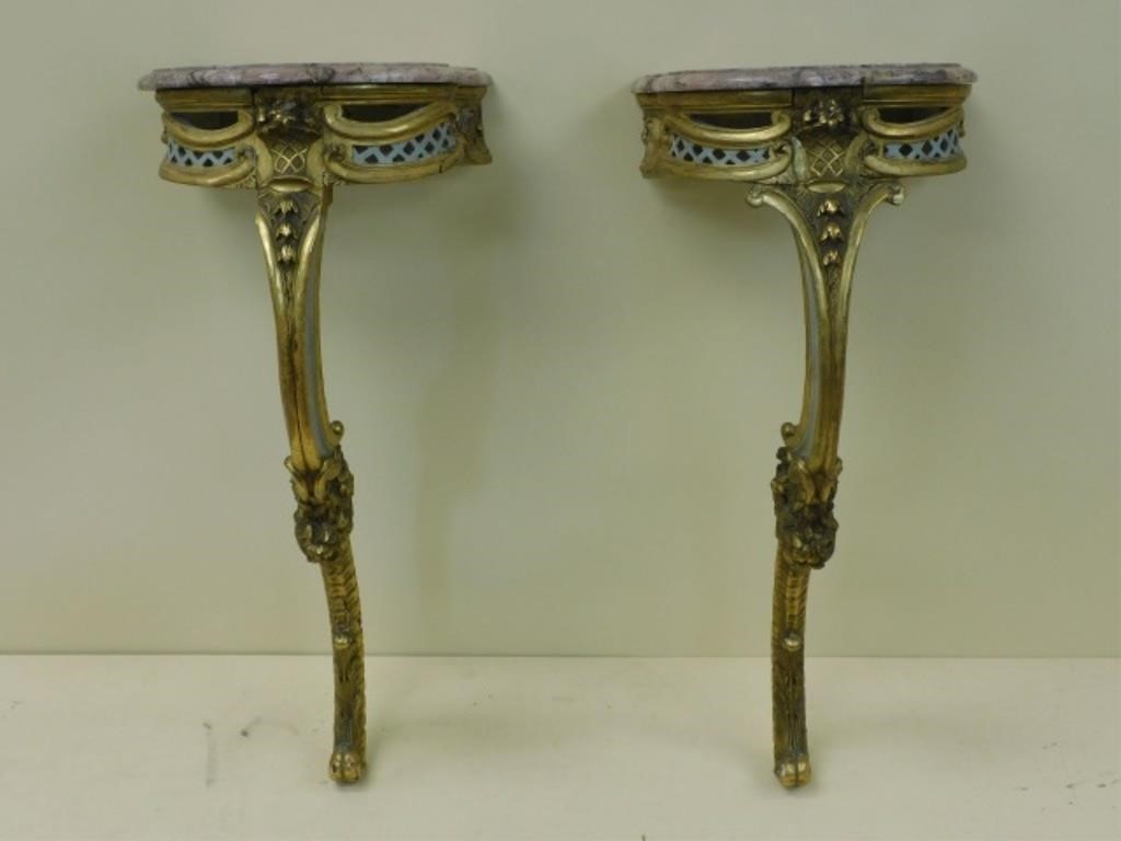 PAIR OF FRENCH CONSOLE WALL MOUNTED 2b3291