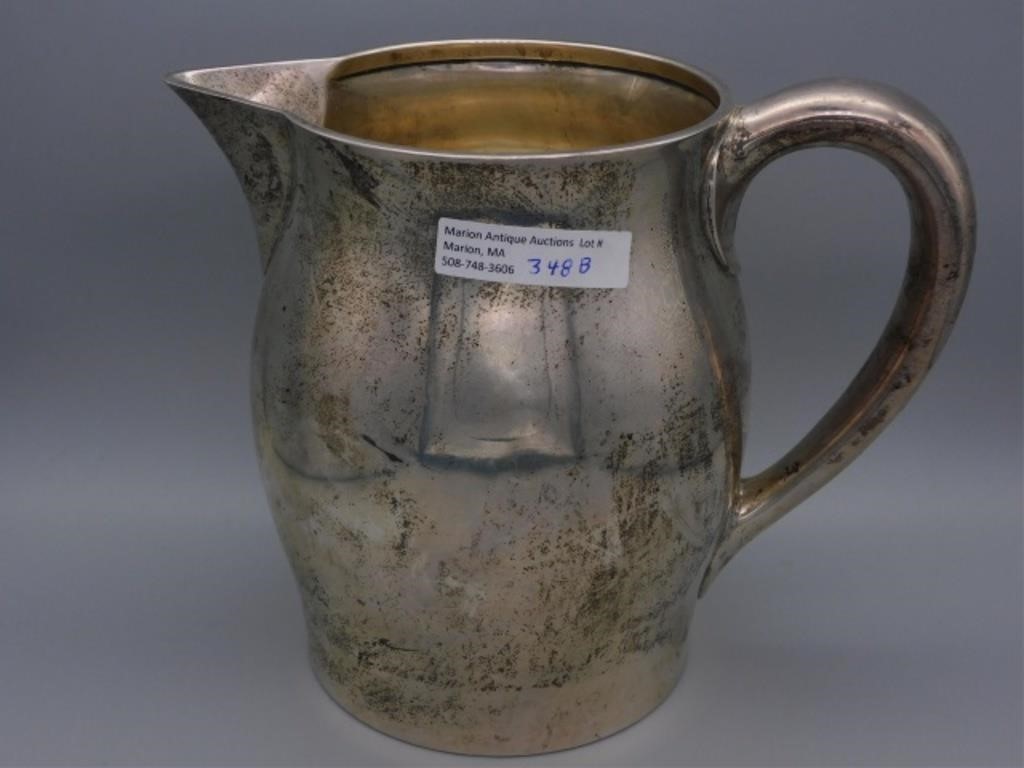 STERLING SILVER WATER PITCHER, EARLY