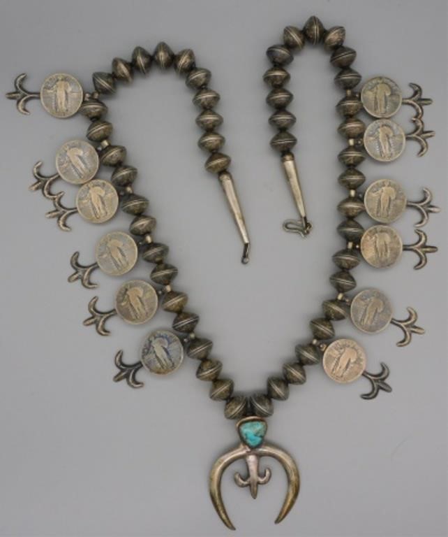 SQUASH BLOSSOM NECKLACE. 20TH CENTURY.