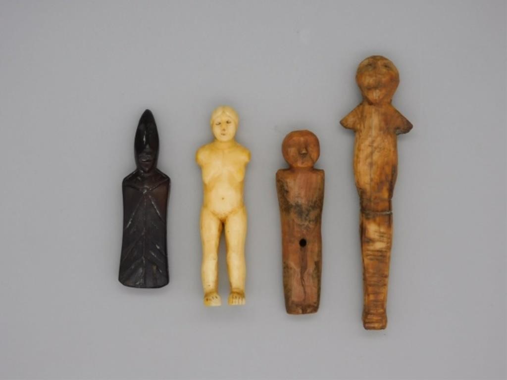 (4) INUIT CARVED FIGURES. PREHISTORIC-19THcentury.