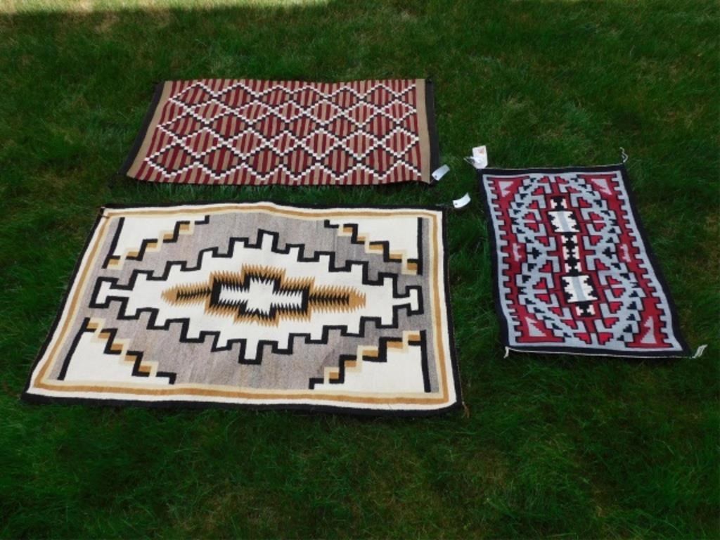  3 NAVAJO DINE RUGS CA LATER 2b32f3