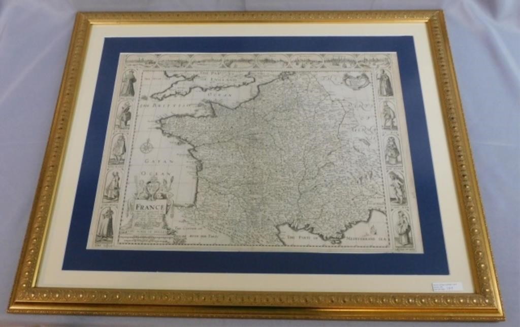 MAP OF FRANCE 1626 JOHN SPEED 2b3302