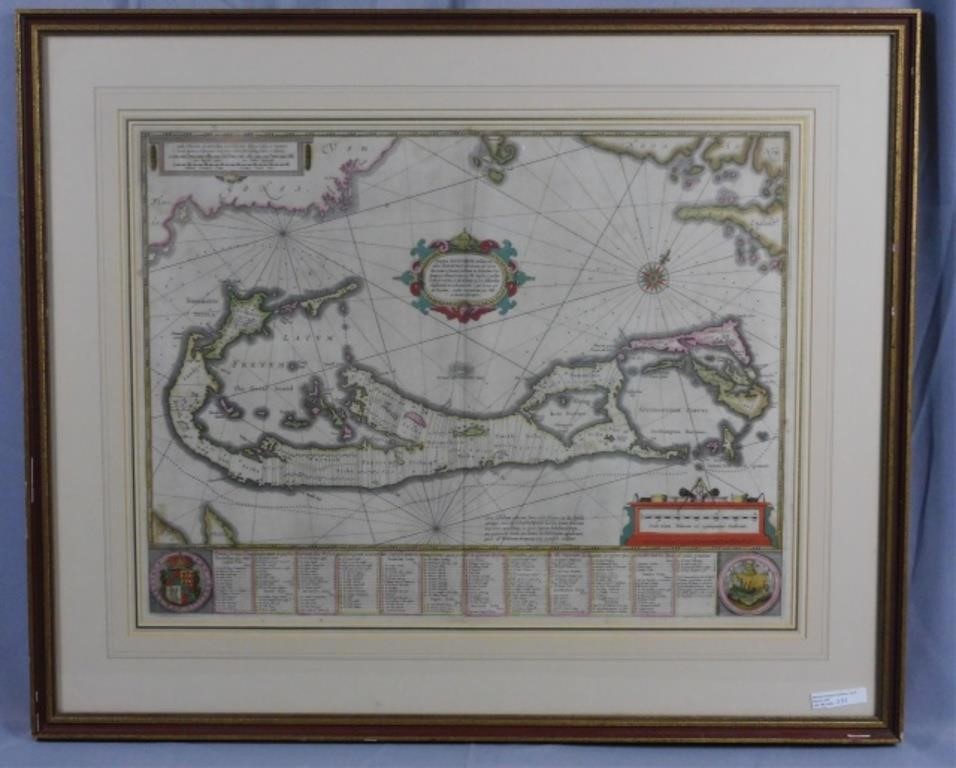 JAN JANSSON MAP OF BERMUDA. 1616.Based