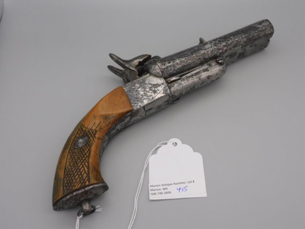 FRENCH DOUBLE BARREL PISTOL, EARLY 19TH