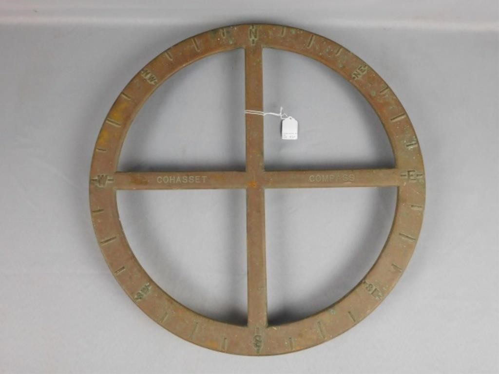 BRONZE COHASSET COMPASS, EARLY 20TH