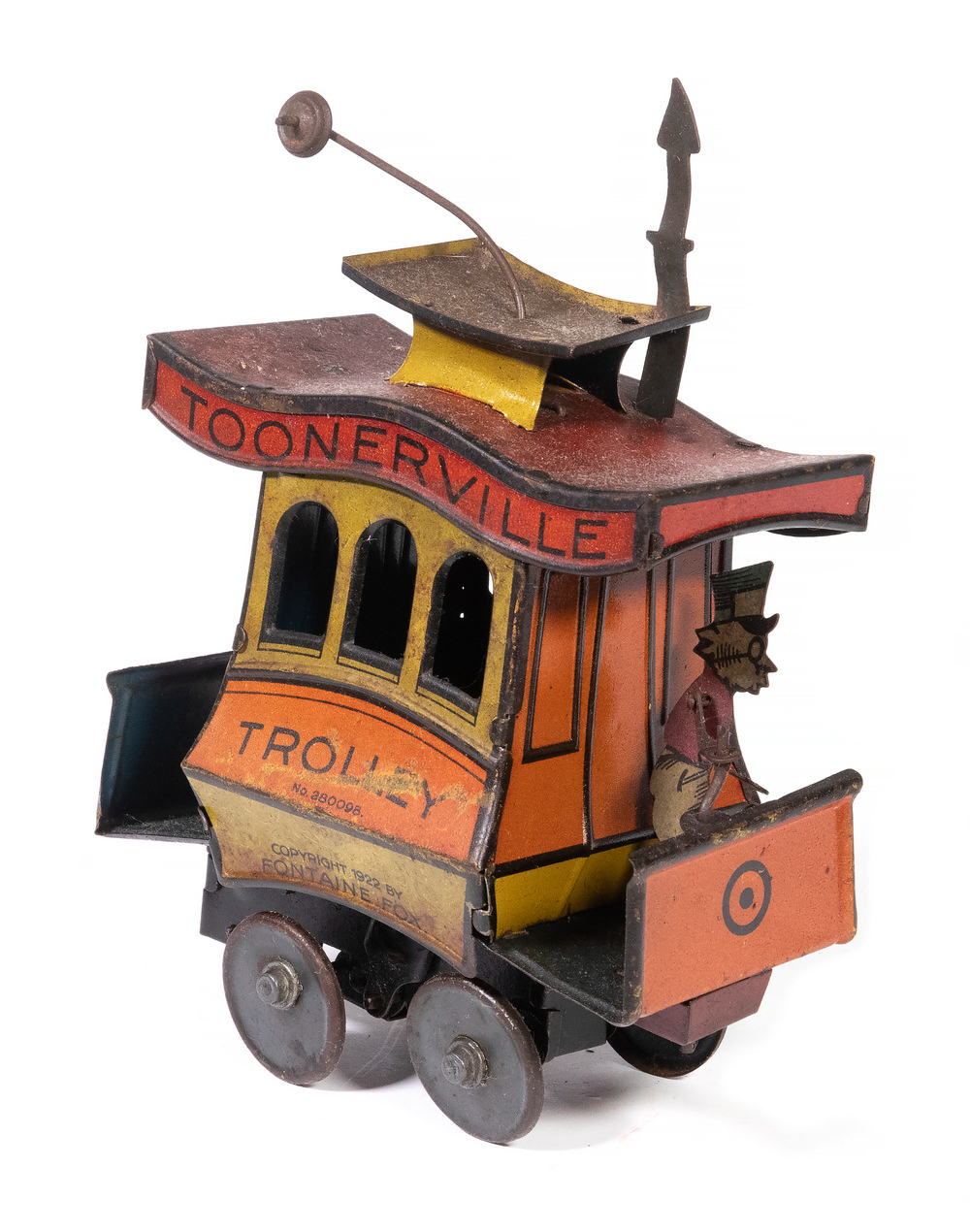 TOONERVILLE TROLLEY TIN LITHO WIND UP 2b361f