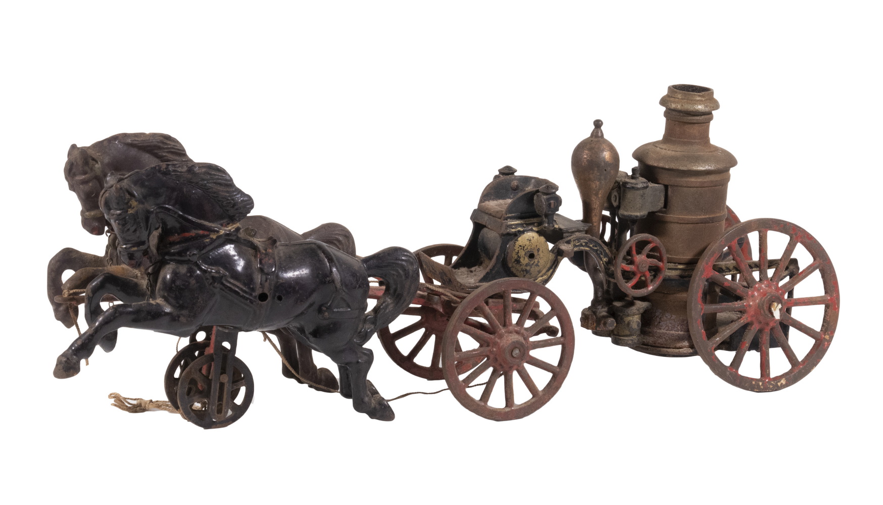 EARLY HUBLEY CAST IRON HORSE DRAWN