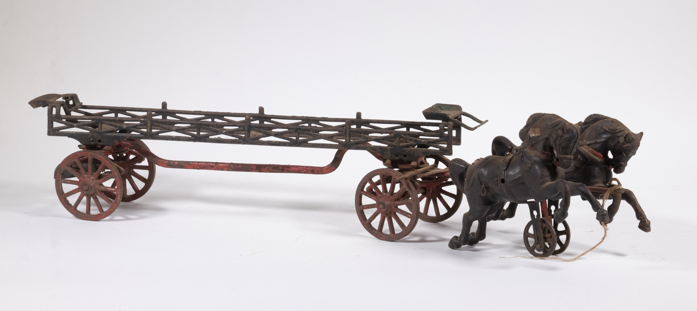 EARLY CAST IRON TOY HORSE DRAWN 2b3638