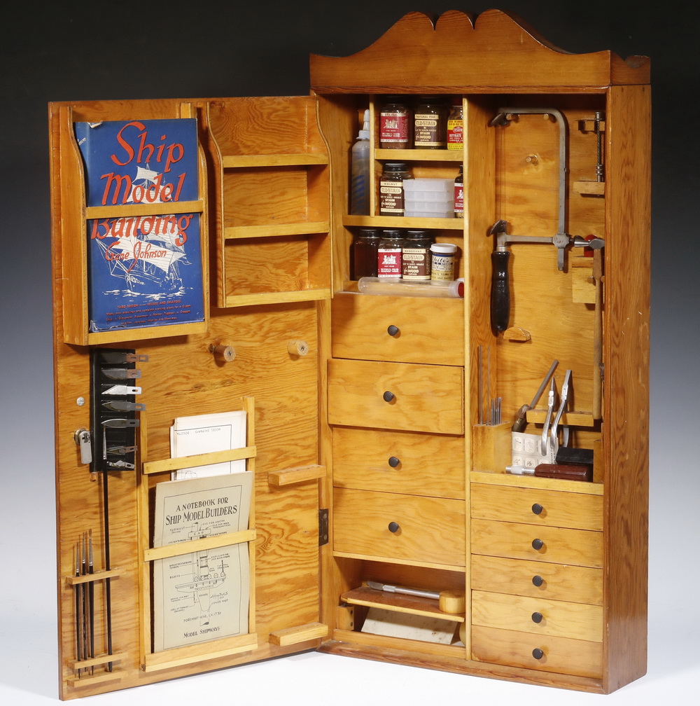 MODEL MAKING CABINET WITH CONTENTS