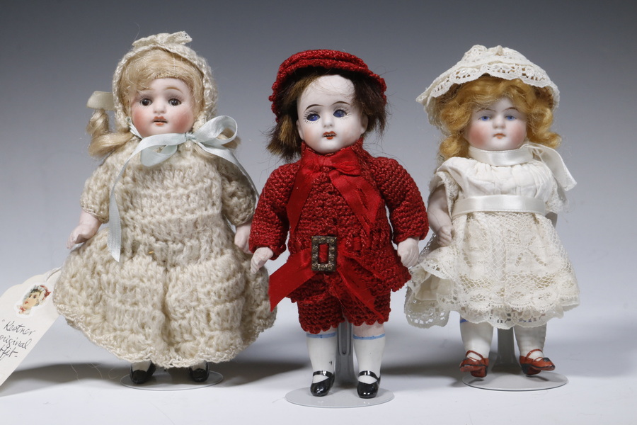  3 GERMAN BISQUE DOLLS Group of 2b3773