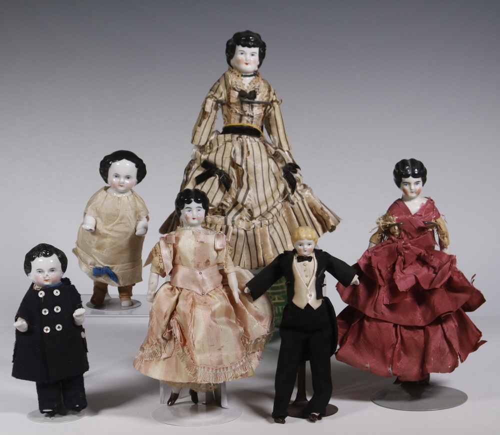 (6) CHINA HEAD DOLLS Group of (6) Small