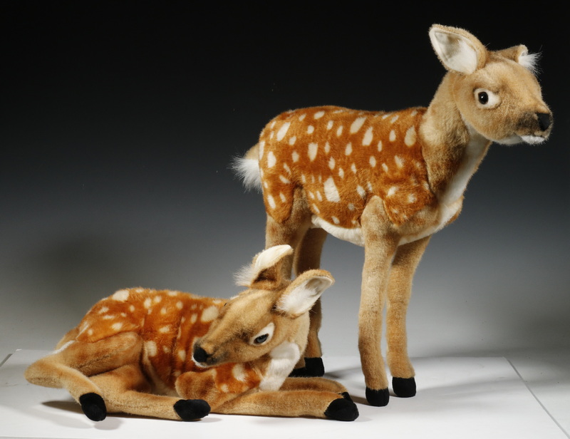  2 HANSA STUFFED DEER TOYS Lot 2b381e