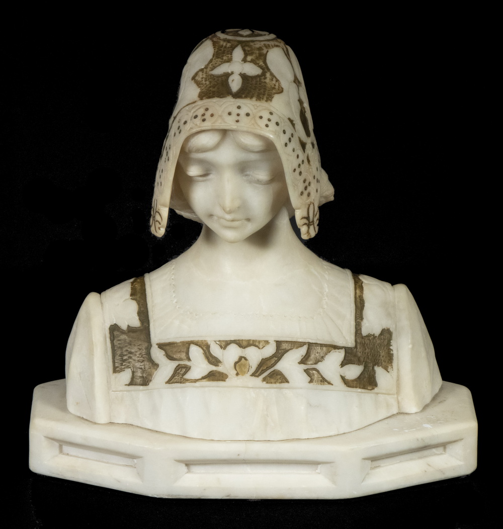 ALABASTER BUST SCULPTURE, ART NOUVEAU