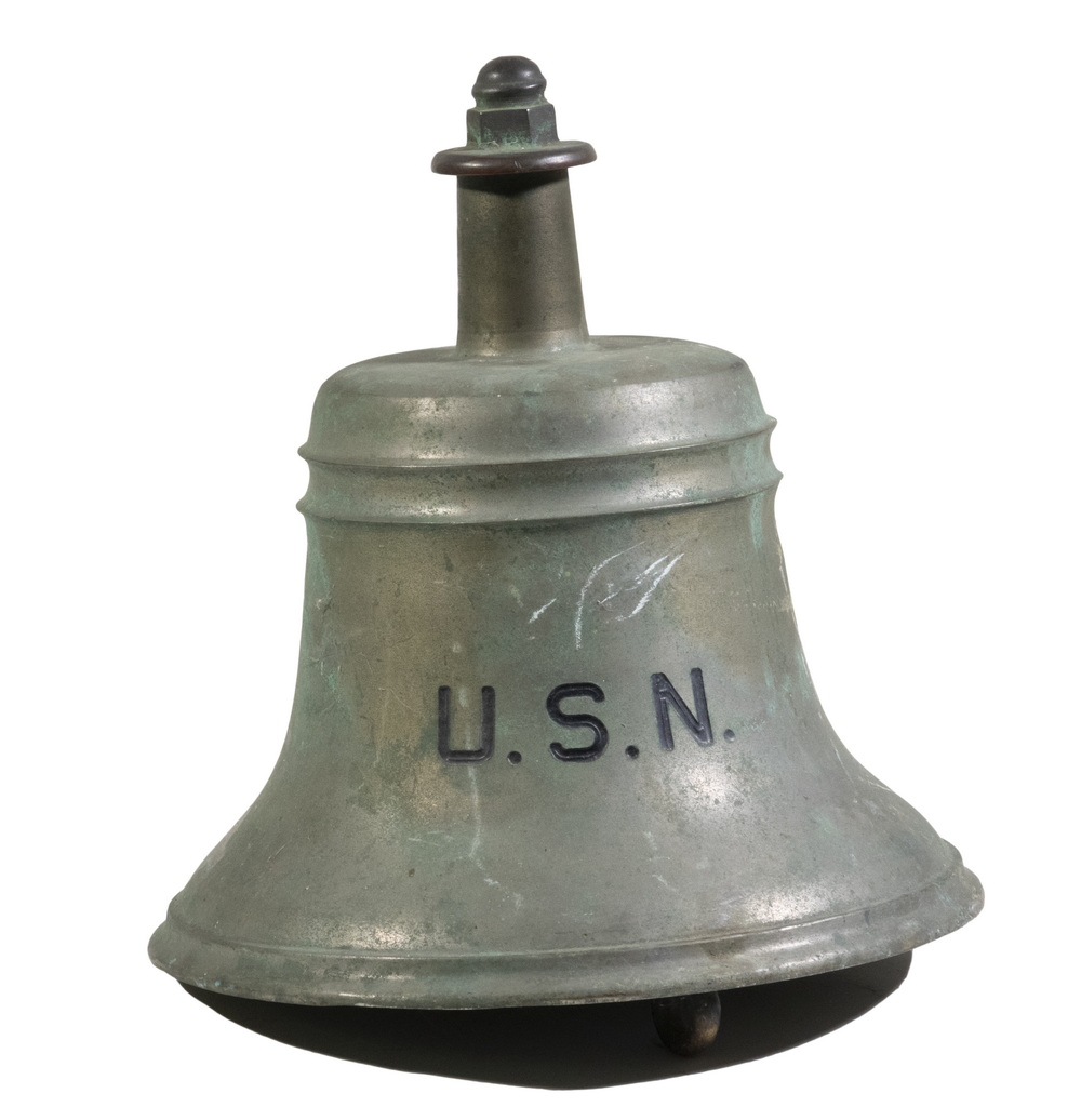 US NAVY SHIP'S BELL WWII Era Nickel-Plated
