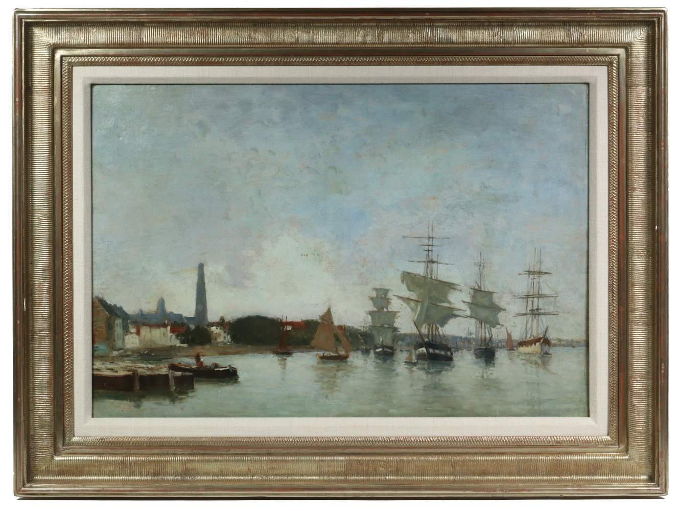 19TH C. BOSTON HARBOR SCENE 20th