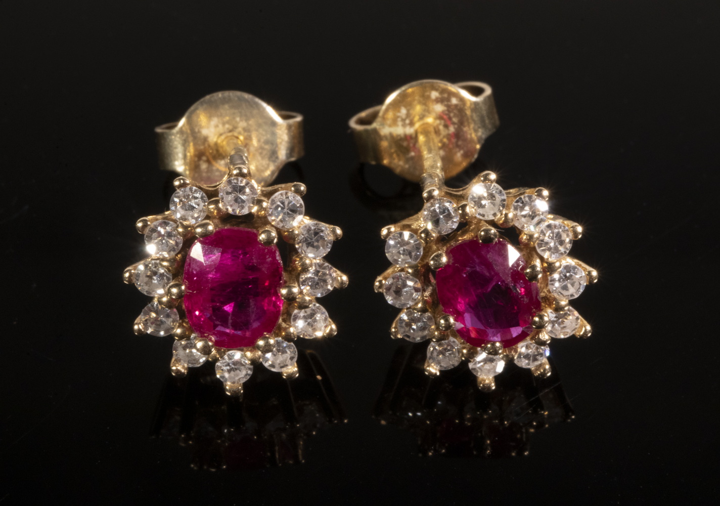 PAIR OF RUBY AND DIAMOND EARRINGS 2b3a67