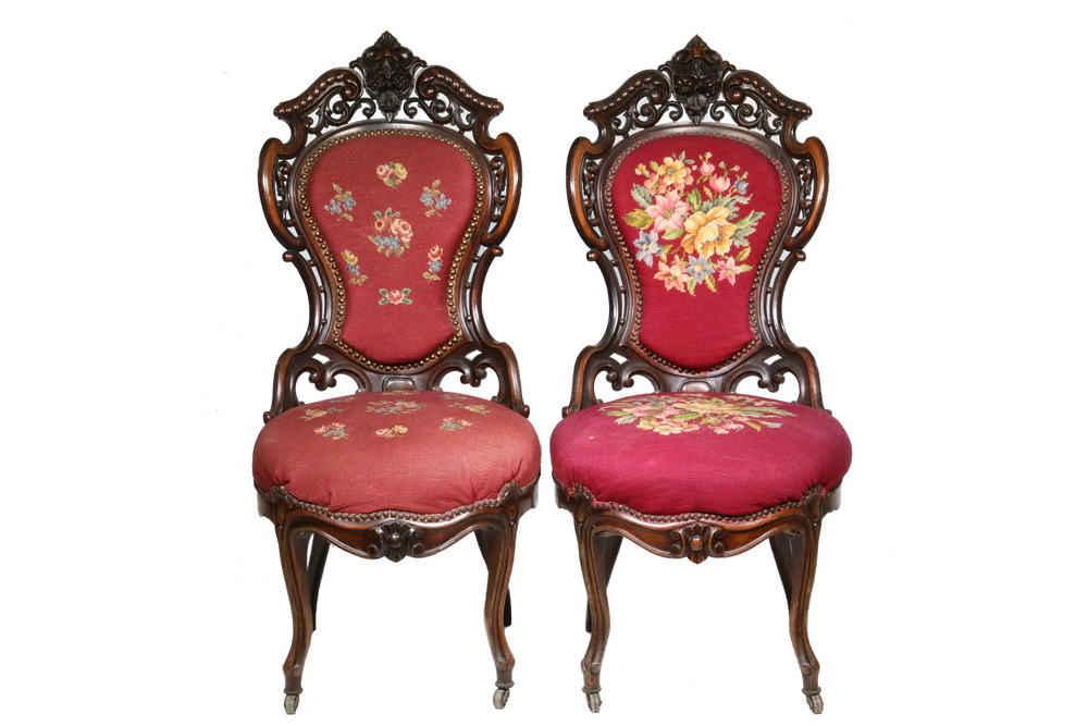 VICTORIAN PARLOR SIDE CHAIRS ATTRIBUTED