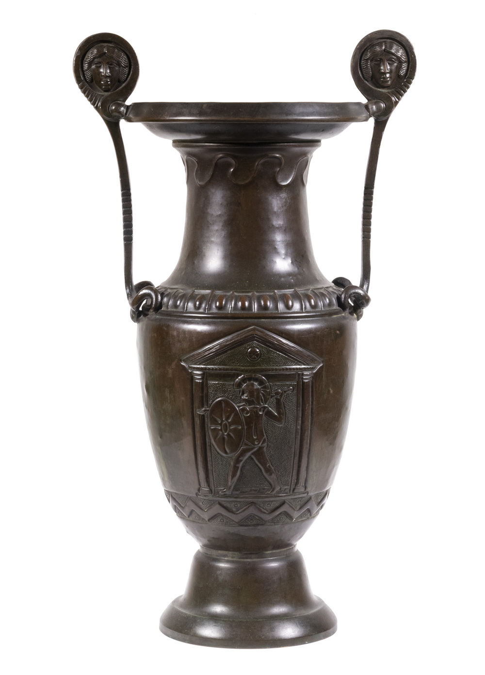 LATE GRAND TOUR BRONZE FLOOR URN 2b3a88