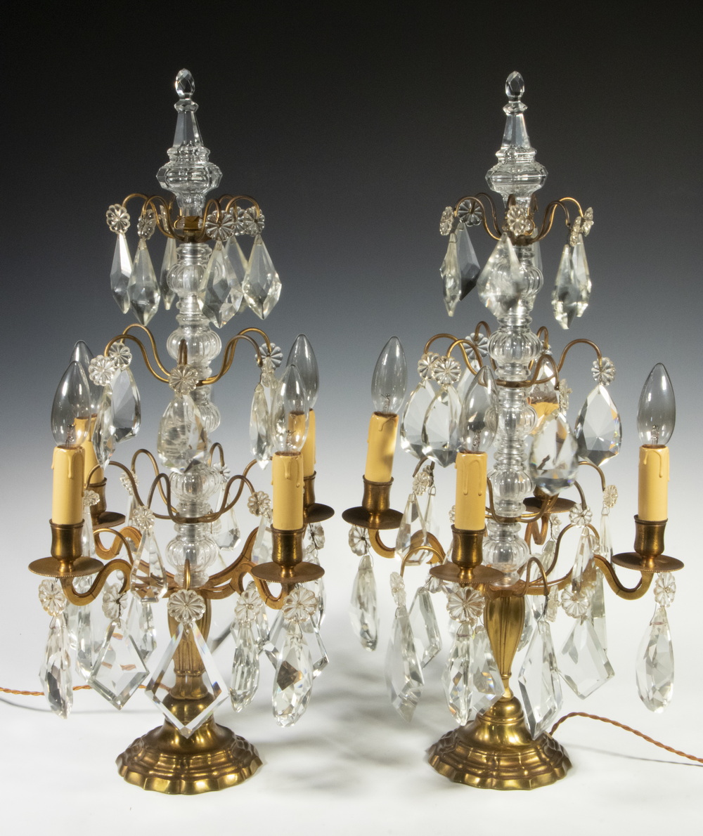 PAIR OF CHANDELIER FORM TABLE LAMPS 2b3a9e