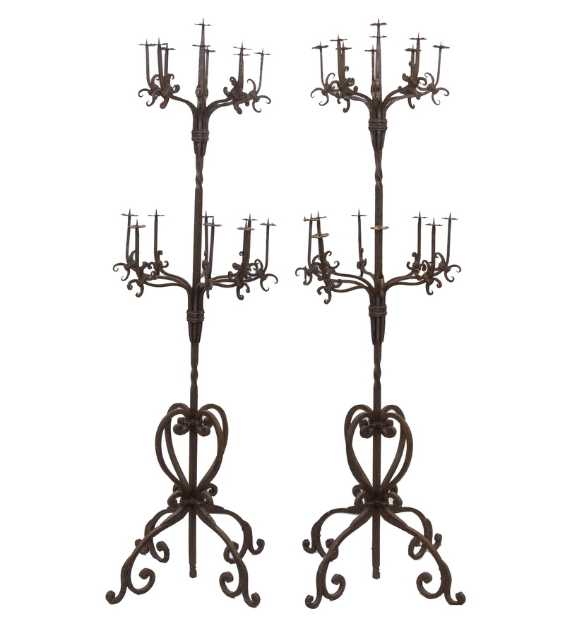 PR IRON FLOOR STANDING CANDELABRA 2b3ad9