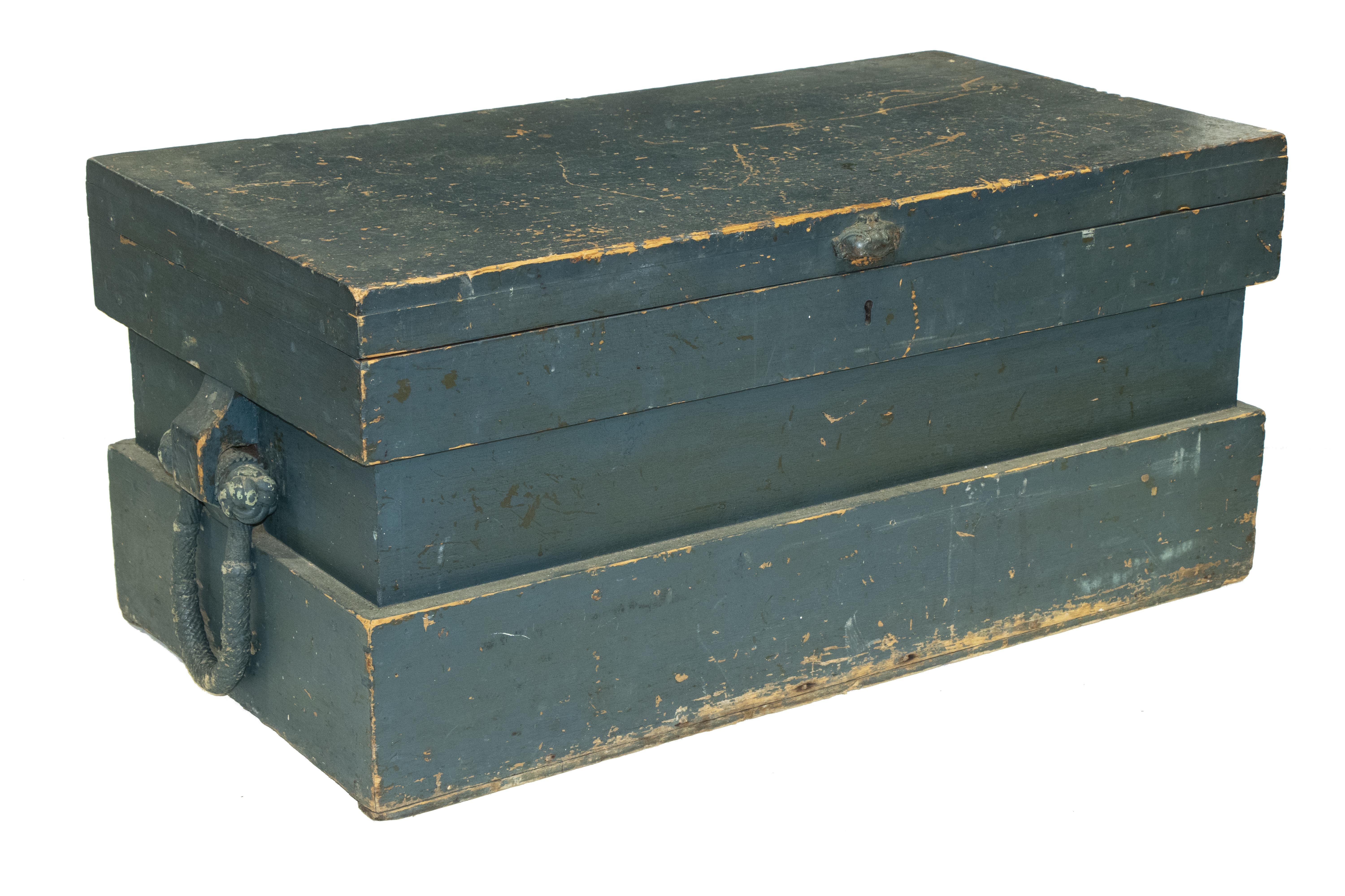 PAINTED SEA CHEST 19th c. Blue