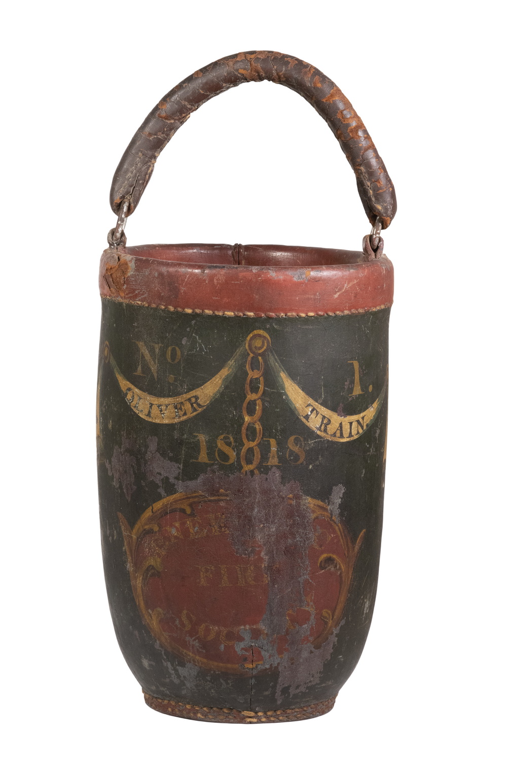 PAINTED LEATHER FIRE BUCKET DATED 2b3b98