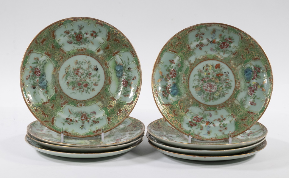 (8) CHINESE CELADON PORCELAIN PLATES