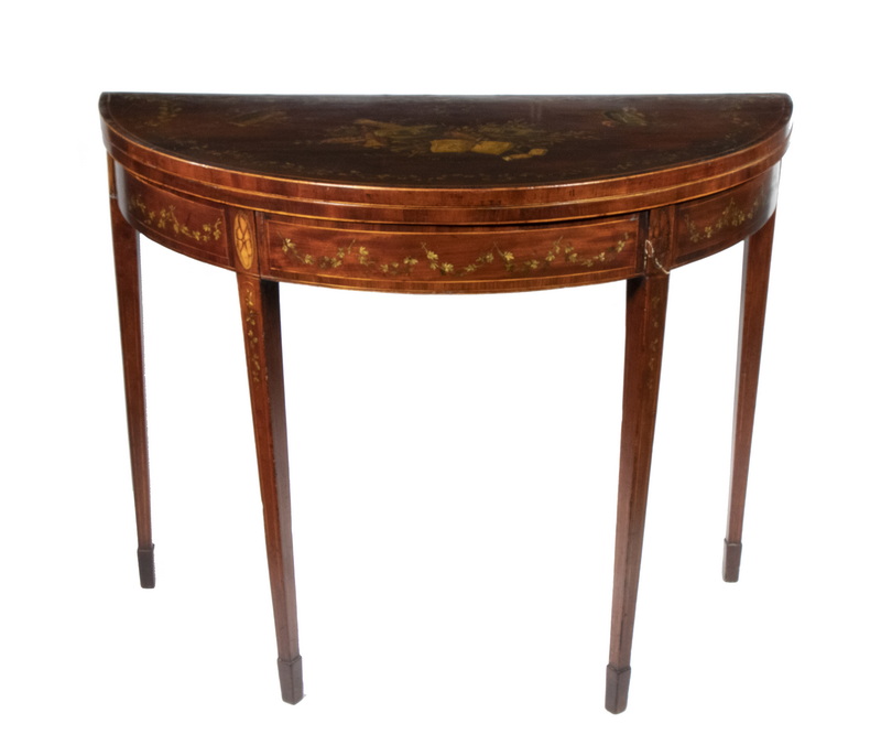 HEPPLEWHITE INLAID CARD TABLE Early