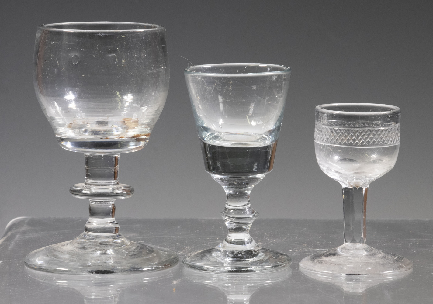 EARLY ENGLISH GLASSES Lot of 3  2b3c20