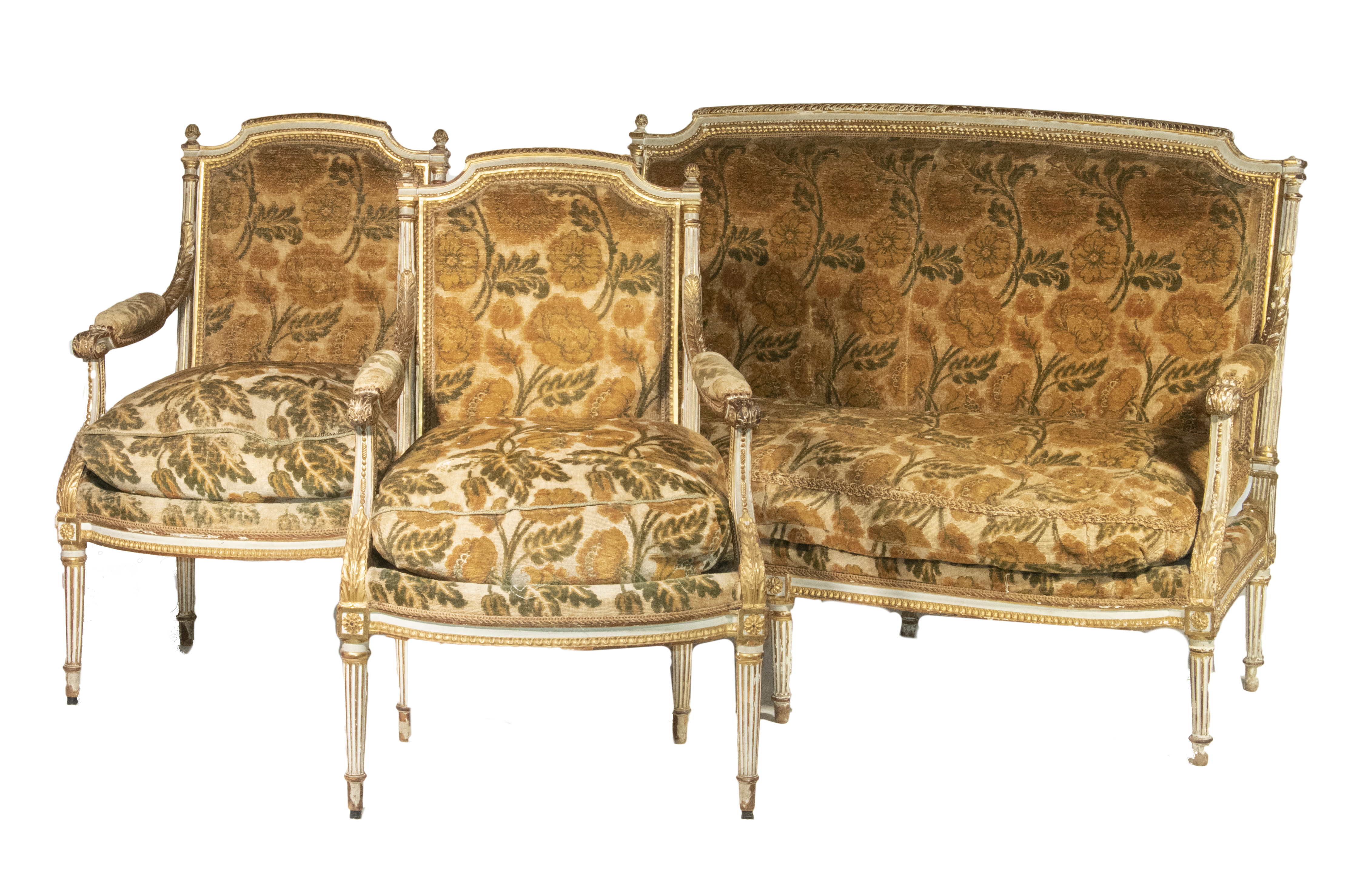 LOUIS XVI SETTEE AND ARMCHAIRS