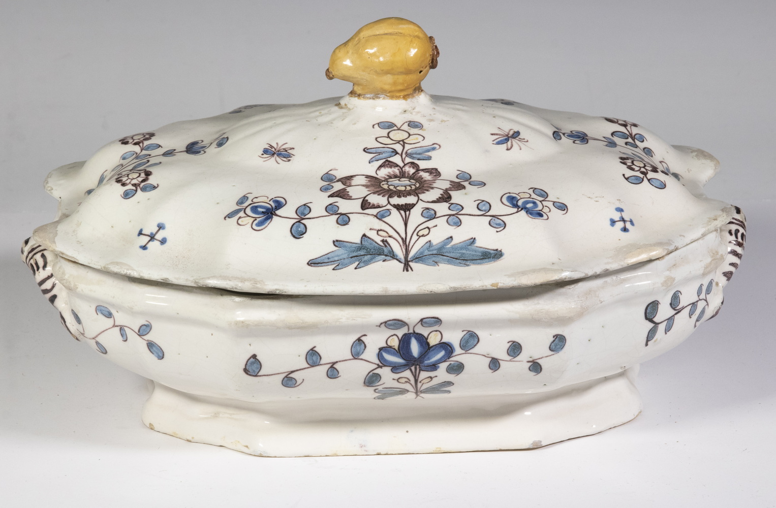 EARLY FRENCH FAIENCE LIDDED TUREEN