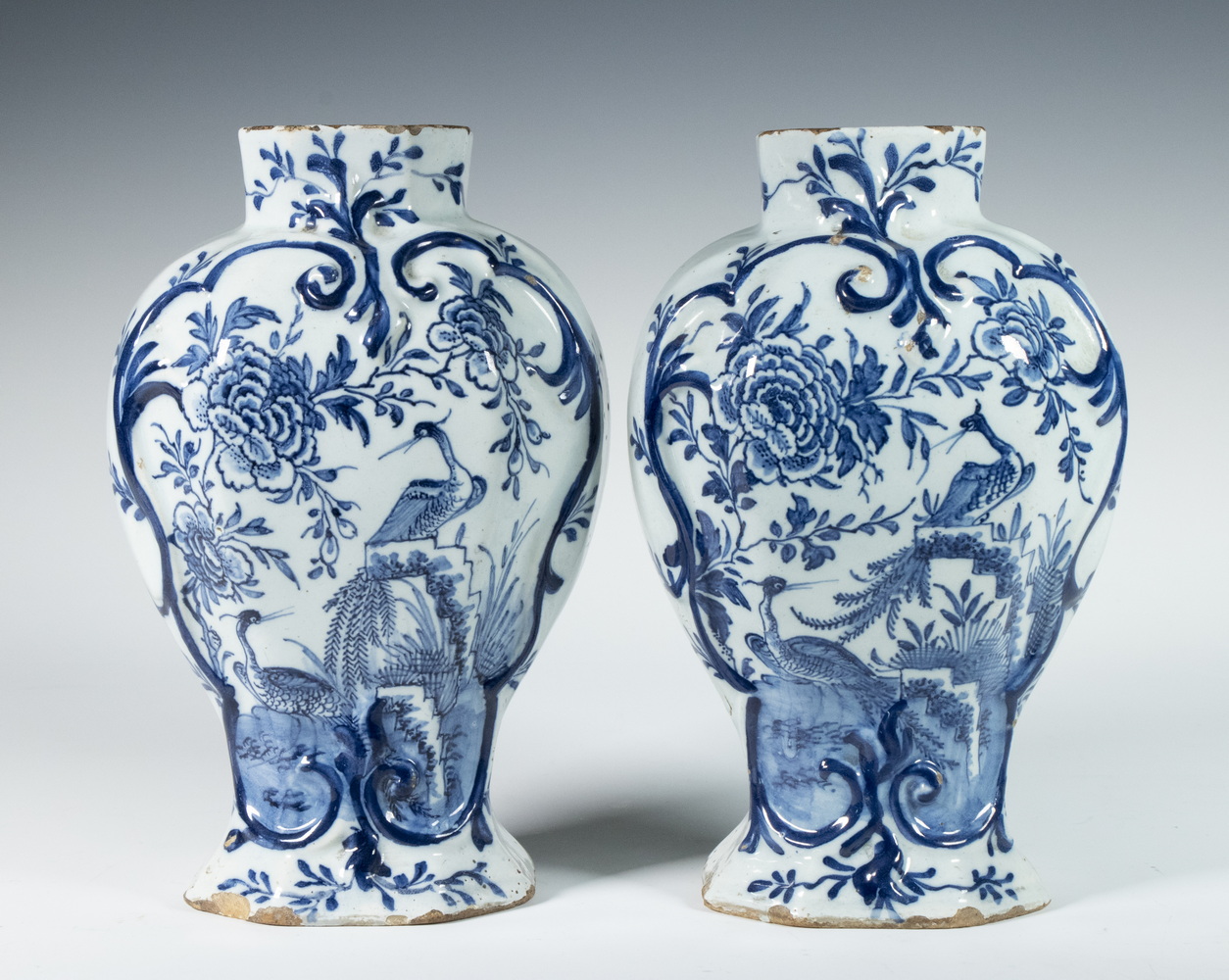 PAIR OF 18TH C. DELFT TEA JARS