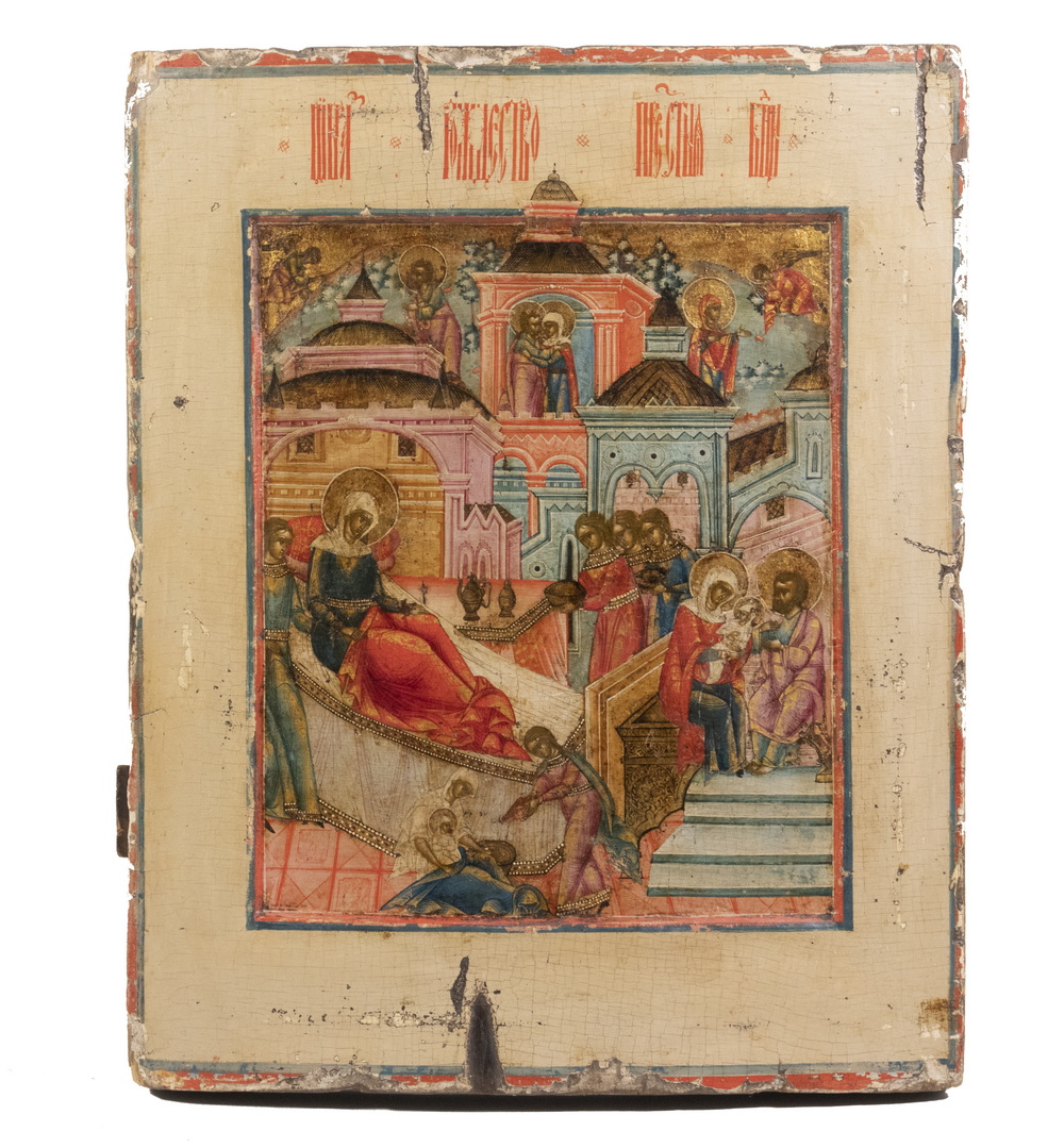 RUSSIAN ICON, EARLY 19TH C. "Birth