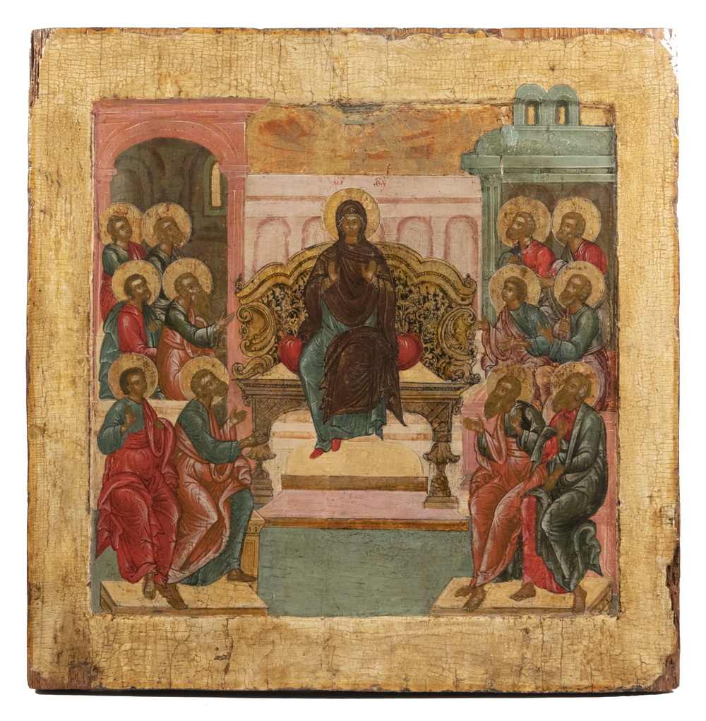 RUSSIAN ICON EARLY 18TH C Pentecost  2b3c78