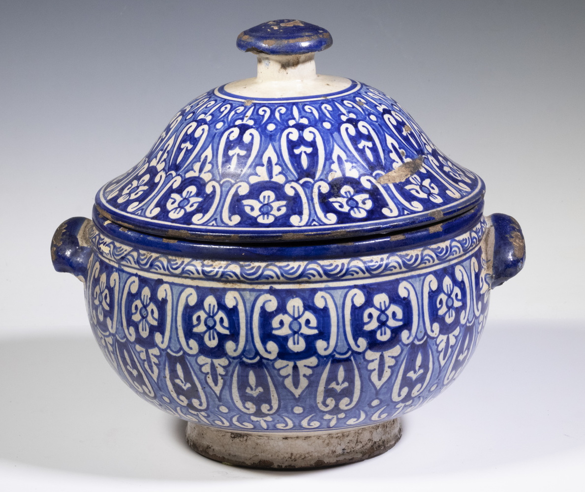 PERSIAN POTTERY TUREEN Qajar Glazed 2b3c7e