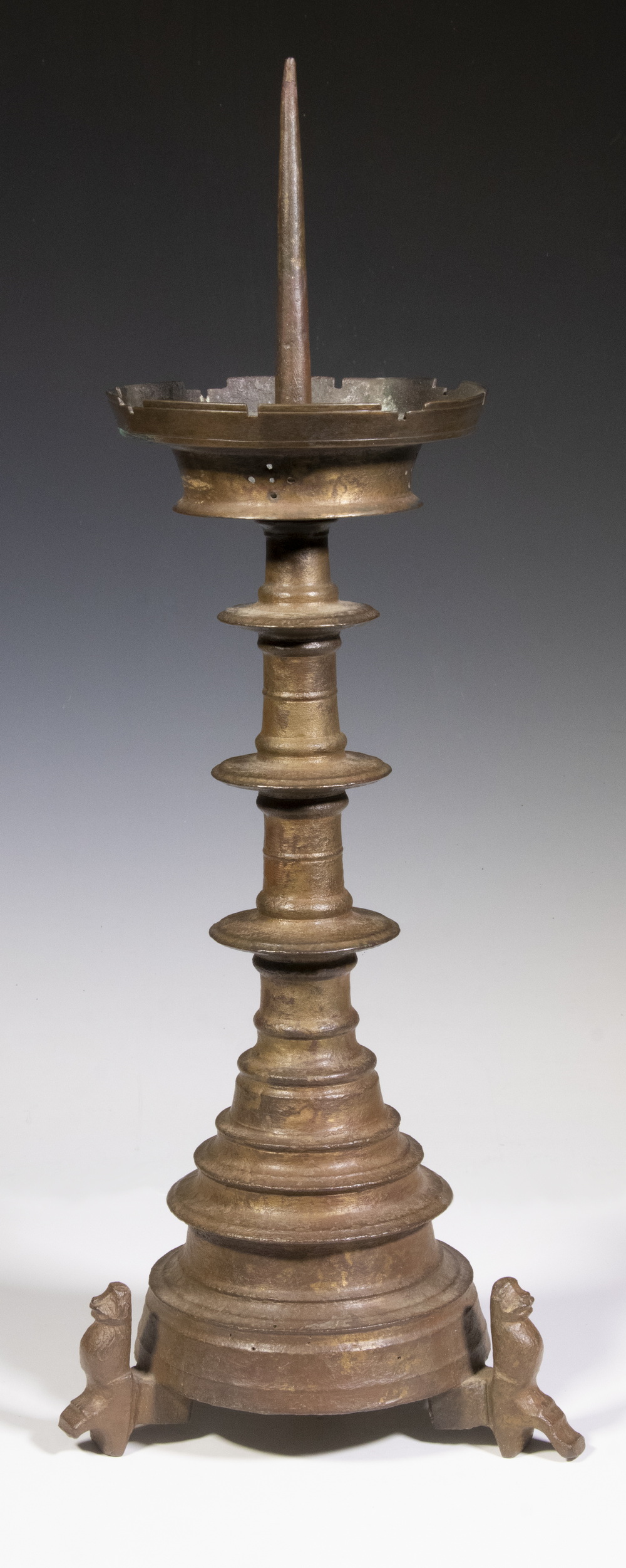 15TH 16TH C BRONZE PRICKET CANDLESTICK 2b3c94