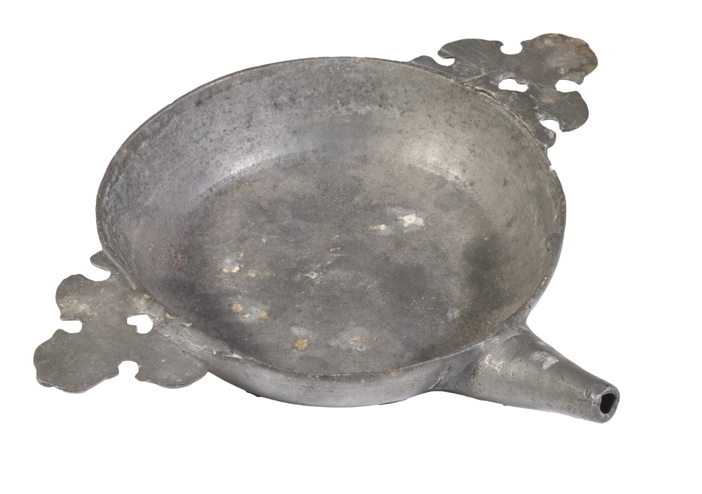 17TH C. HOMEMADE ENGLISH PEWTER PAP