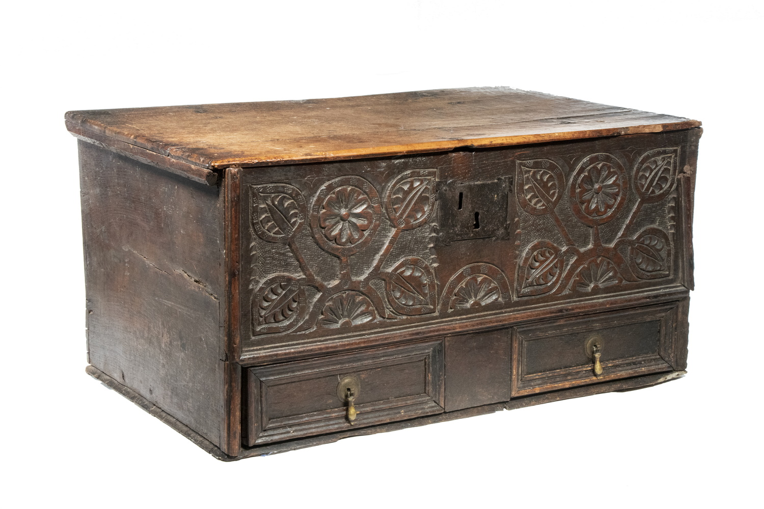 17TH C. OAK STORAGE BOX English