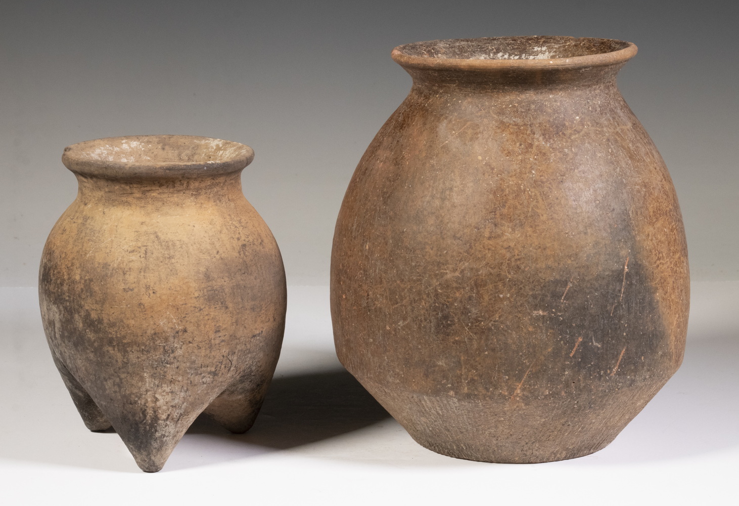 (2) CHINESE ARCHAIC CLAY POTS Both