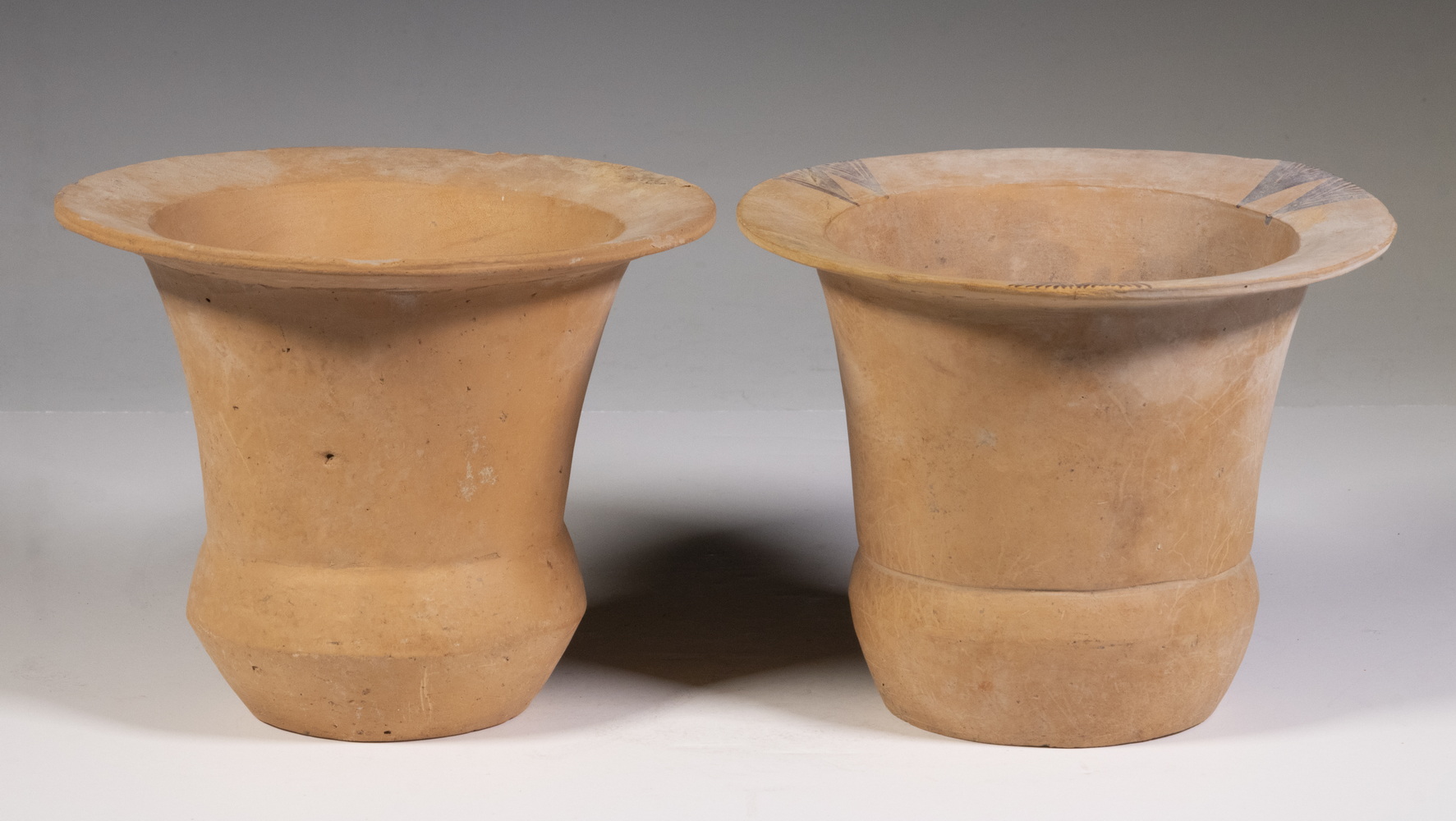 (2) CHINESE ARCHAIC FORM TERRACOTTA