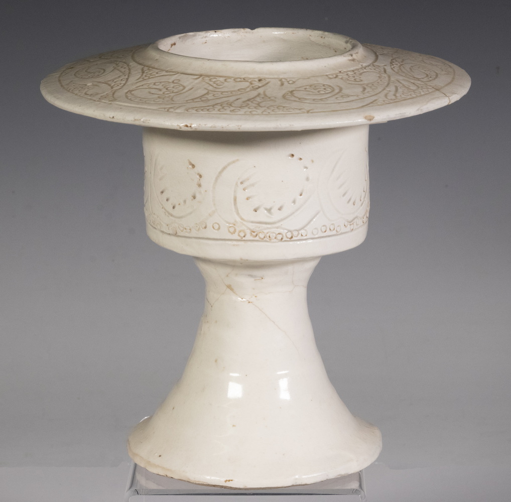 CHINESE MING CHIZOU BLANC OIL LAMP