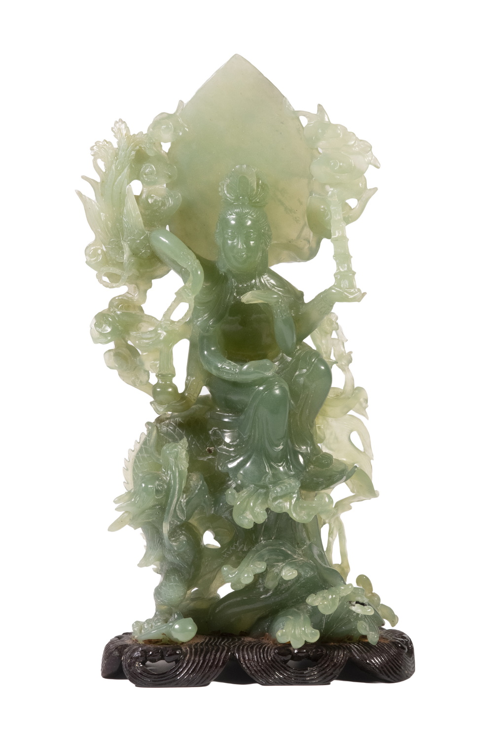 LARGE CHINESE JADE FIGURE OF A