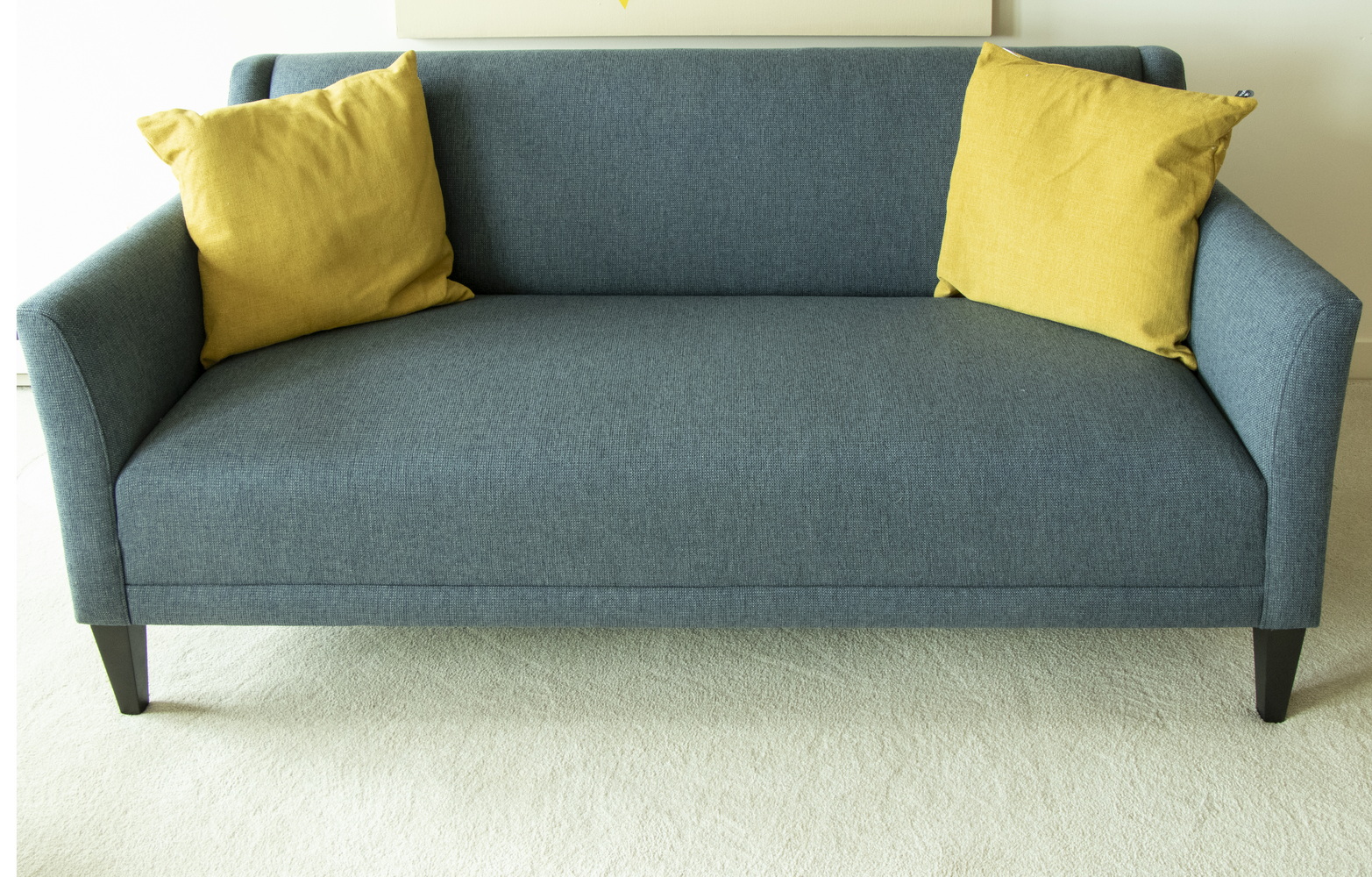 BLUE UPHOLSTERED SOFA Small blue