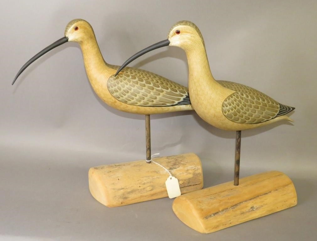 MATCHED PAIR OF FINE CARVED CURLEWS 2b7176