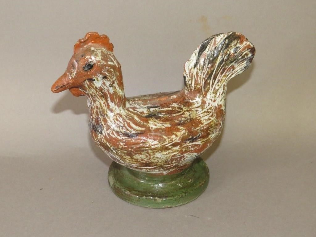 REDWARE FIGURAL SITTING CHICKEN 2b71c0