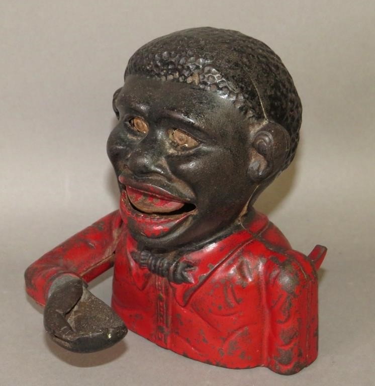 CAST IRON LITTLE JOE MECHANICAL BANK