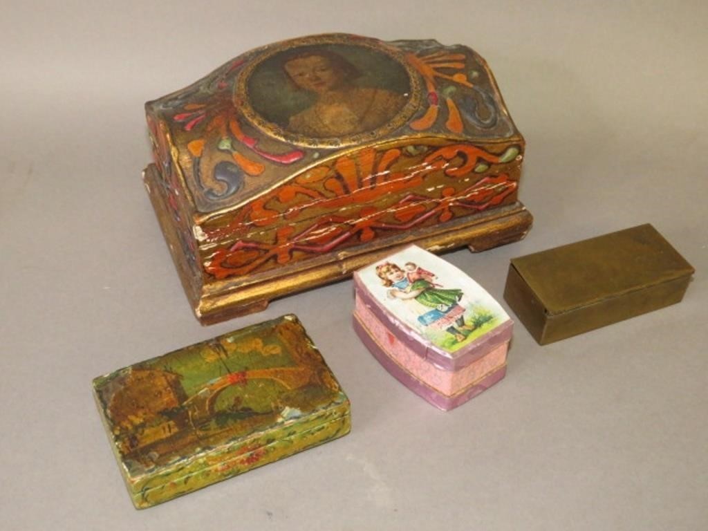 4 ASSORTED DECORATIVE TRINKET BOXESca  2b7270