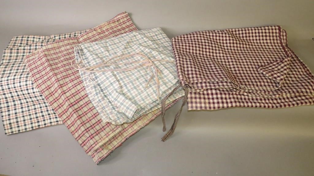 4 PIECES OF HOMESPUN WOVEN CHECK