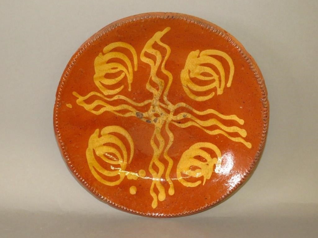 PA SLIPWARE DISHca. 1870; PA slipware