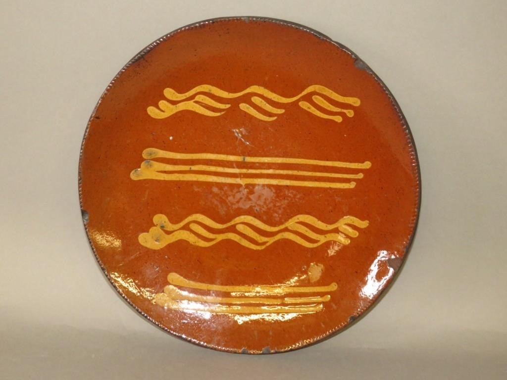 PA SLIPWARE PLATEca. 1880; PA slipware